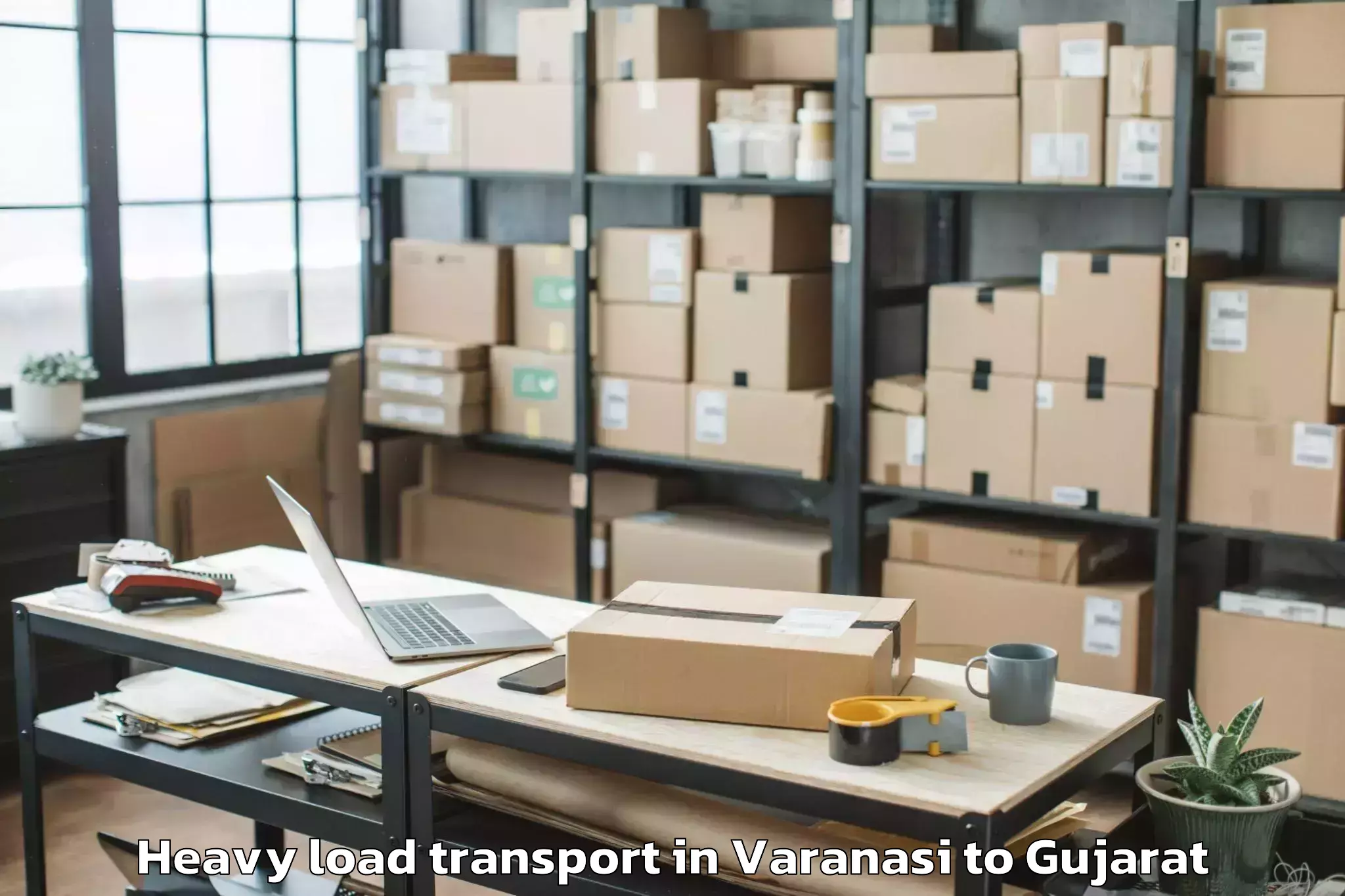 Easy Varanasi to Lunawada Heavy Load Transport Booking